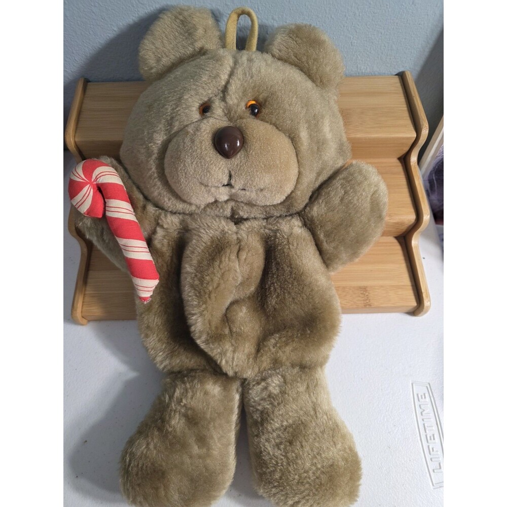 Hallmark Vintage Babys First Christmas Teddy Bear Stocking 1982 Candy Cane 15"
